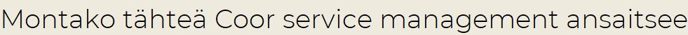 Montako tähteä Coor service management ansaitsee